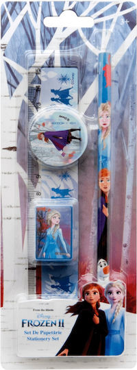 Disney Frozen Παιδικό Σετ Γραφικής Ύλης με Μολύβι, Ξύστρα, Γόμα και Χάρακα 4τμχ