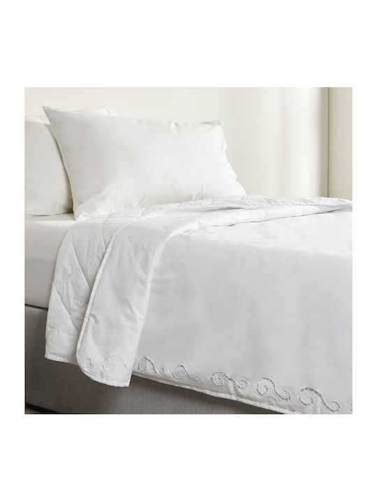 Aigaion Coverlet Single White 165x230cm