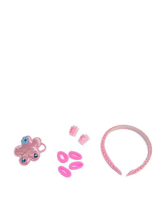 Due esse Kinder Haarspangen Set mit Haarspange Gummiband Stirnband Blume in Rosa Farbe Due esse Kinder Haarspangen Set mit Haarspange Gummiband Stirnband Blume in Rosa Farbe