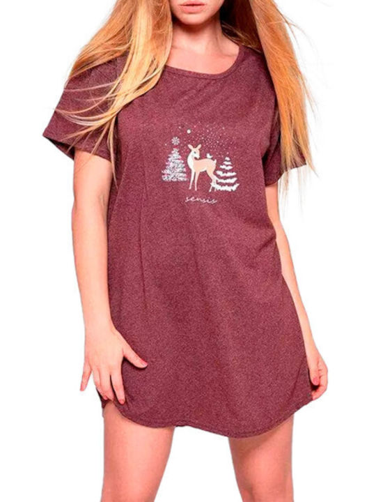 Sensis Summer Women's Nightdress Burgundy