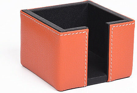 Leder Federmäppchen in Orange Farbe 9x9cm 1 Stück