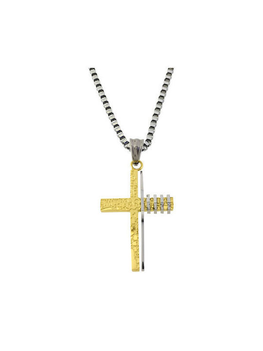 Men's Cross from Steel with Chain