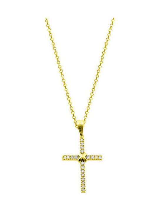 Gold Kreuz 14K mit Kette