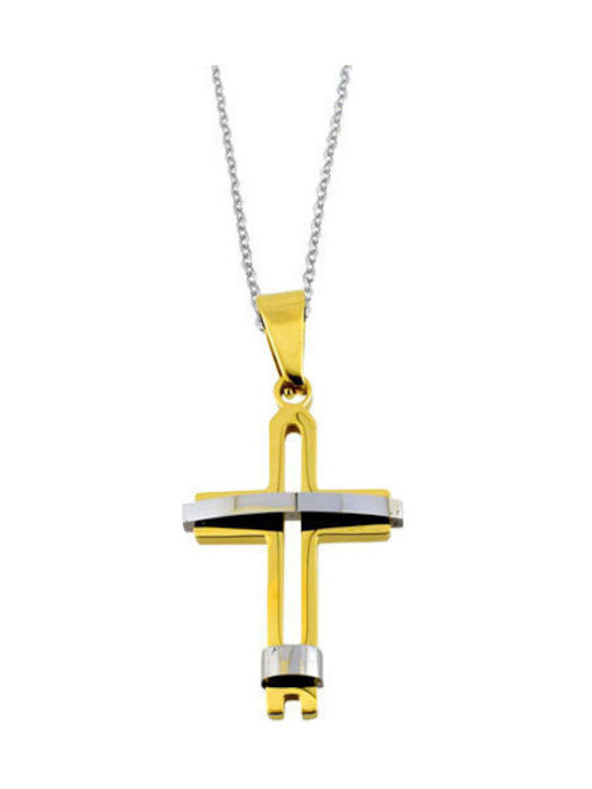 Men's Cross from Steel with Chain