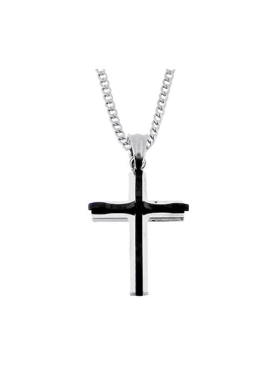 Men's Cross from Steel with Chain