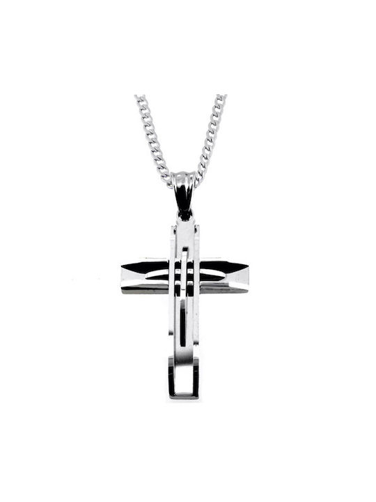 Men's Cross from Steel with Chain