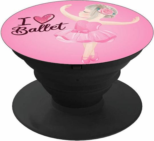 Koupakoupa Pop Socket for Mobile Phone I Love Ballet Phone Holders Stand Pink