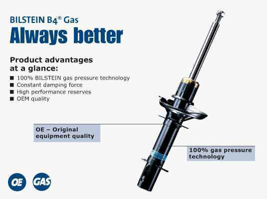 Bilstein B4 Gas 50mm Set Stoßdämpfer 4Stück für Skoda Yeti Volkswagen Golf