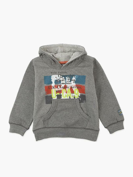 Παιδικό Φούτερ με Κουκούλα και Τσέπες Γκρι Fleece Hood Sweatshirt