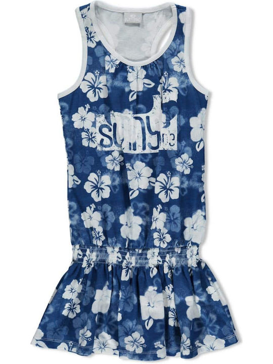 Mek Abitino Jersey Fantasia Παιδικό Φόρεμα Αμάνικο Μπλε