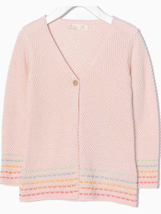 Kinderstrickjacke Gestrickt Rosa Cardigan Knitted Lt