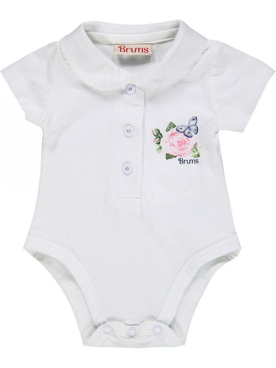 Brums Κορμάκι Body Jersey Mezza Manica Baby Bodysuit Set Short-Sleeved White