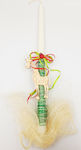 Easter Candle Round Giraffe Green