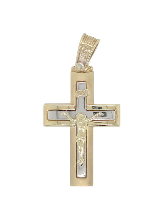 Triantos Gold Kreuz 14K mit dem Gekreuzigten