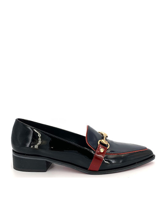Patent Leather Women's Moccasins in Black Color
