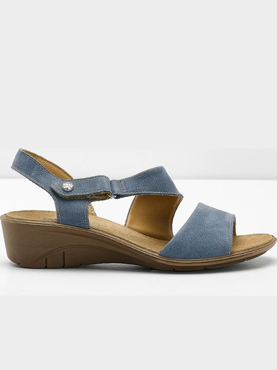 Imac Anatomic Women's Leather Platform Shoes Blue