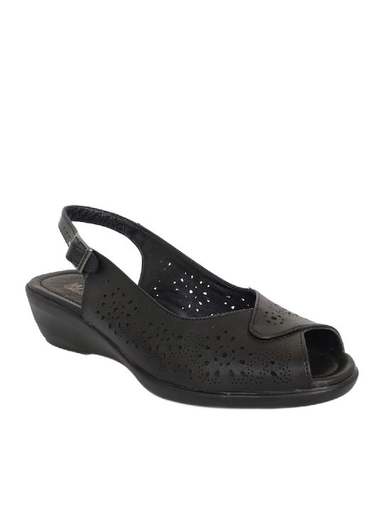 Anatomic Women's Leather Ankle Strap Platforms Black