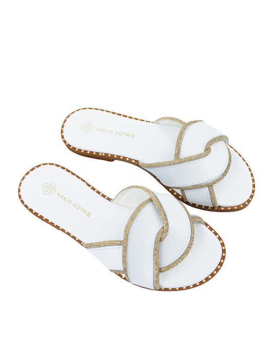 Dermatina 100 Sandale Casual Damă Din Piele Albe