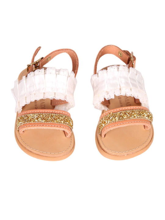 Fashion Beads Kids' Sandals Ecru