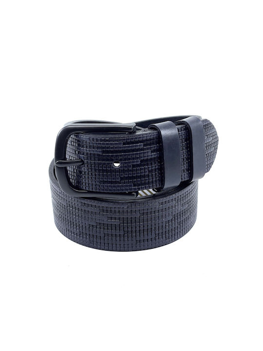 Legend Accessories Men's Leather Wide Belt Blue