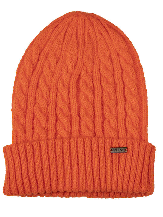 Vera Knitted Beanie Cap Orange