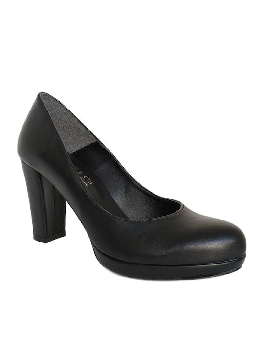 Synthetic Leather Black High Heels