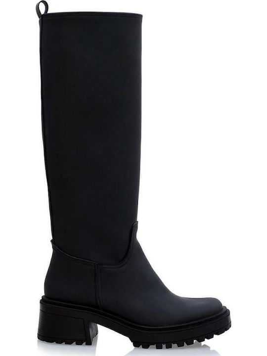 Carad Shoes Δερμάτινες Γυναικείες Μπότες Μαύρες