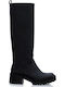 Leder Damenstiefel Schwarz