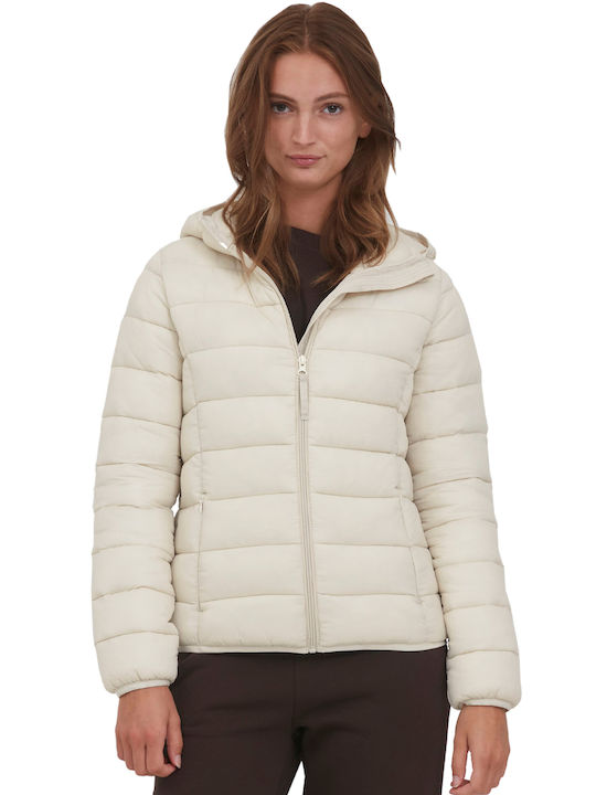 Byoung Women's Short Puffer Jacket for Winter White
