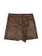 Gang Kids Leather Skirt Tabac Brown