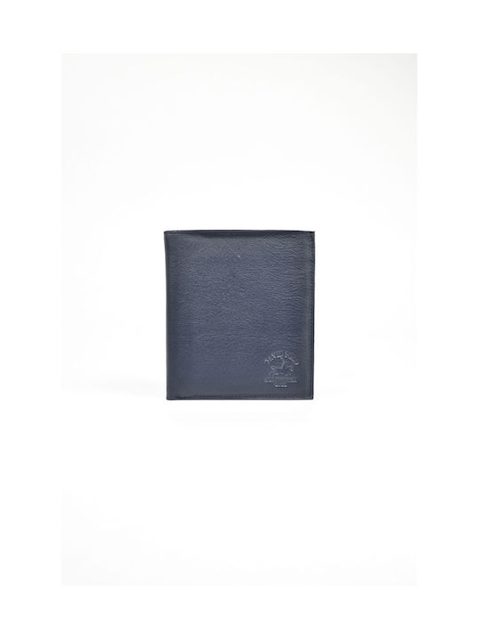 David Polo Δερμάτινο Ανδρικό Πορτοφόλι Καρτών Μπλε
