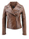 Δερμάτινο Γυναικείο Biker Jacket Ταμπά