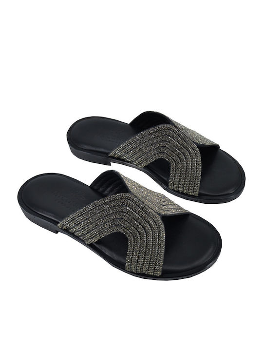 Dermatina 100 Sandale Casual Damă de Piele Negru