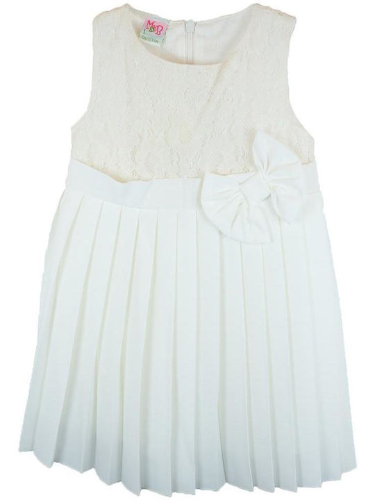 M&B Kid's Fashion Kids Dress Sleeveless White