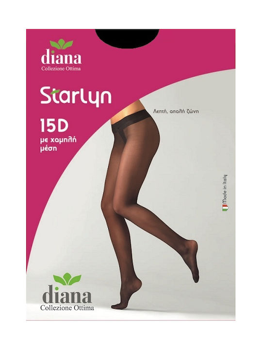 Diana Women's Pantyhose Sheer 15 Den Black