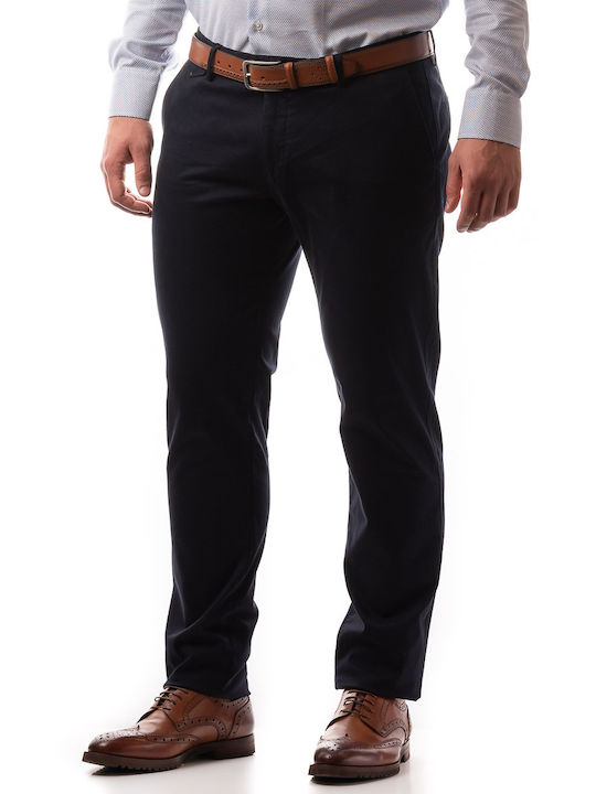 Trousers Chino Elastic in Regular Fit Navy Blue