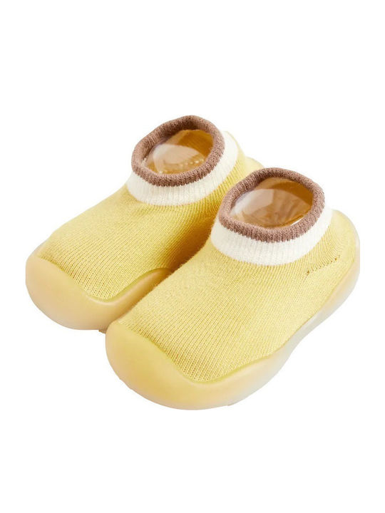 Babykids Αντιολισθητικές Παιδικές Κάλτσες Μακριές Κίτρινες