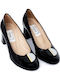 Anatomic Leather Black Medium Heels
