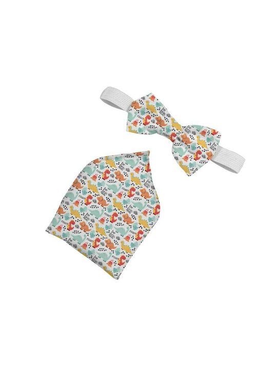 Bonjour Bebe Kids Fabric Bow Tie Set with Pocket Square {& else %} White