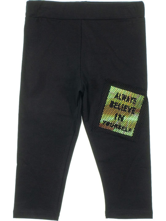 Kinder Leggings Capri Schwarz