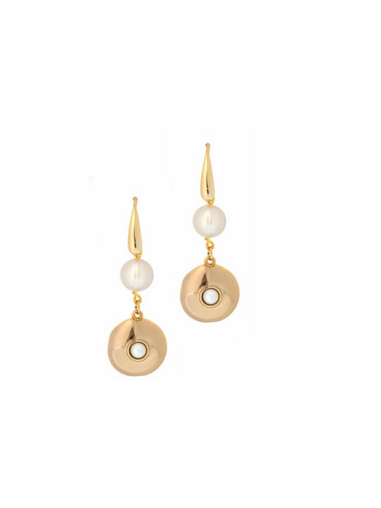 Dimitressi Earrings Pendants Gold Plated with Stones