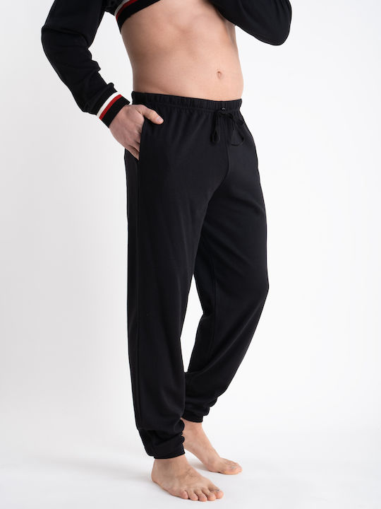 Relax Lingerie De iarnă Pantaloni de pijama de bărbați Din bumbac Negru