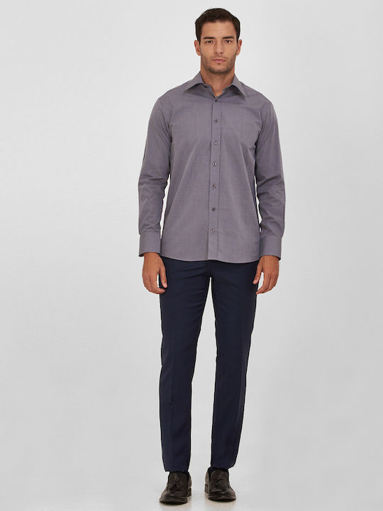 Vardas Men's Shirt Long Sleeve Cotton Gray