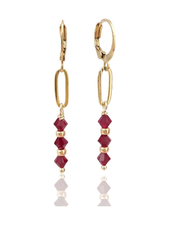 The Art of Beading Ohrringe aus Stahl Vergoldet mit Steinen