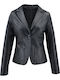 Dermatina 100 Women's Leather Waisted Blazer Black