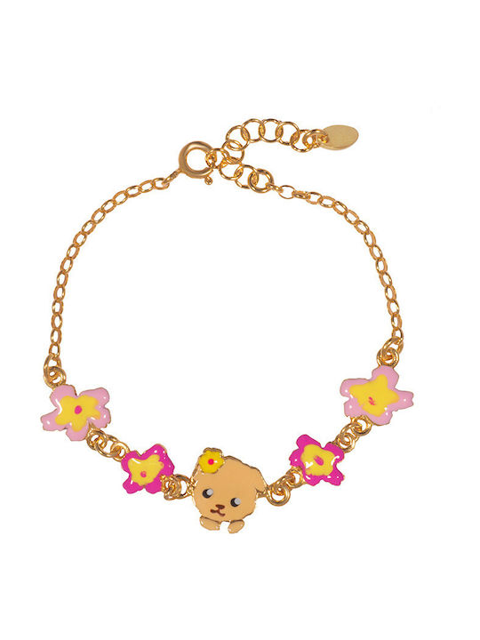 Woofie Kinderarmband Kette aus vergoldetem Silber