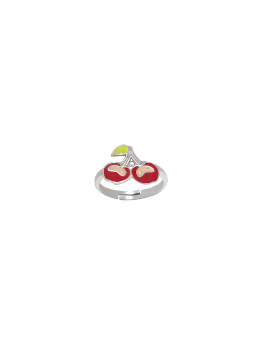 Woofie Silver Opening Kids Ring with Design Fruits 4968