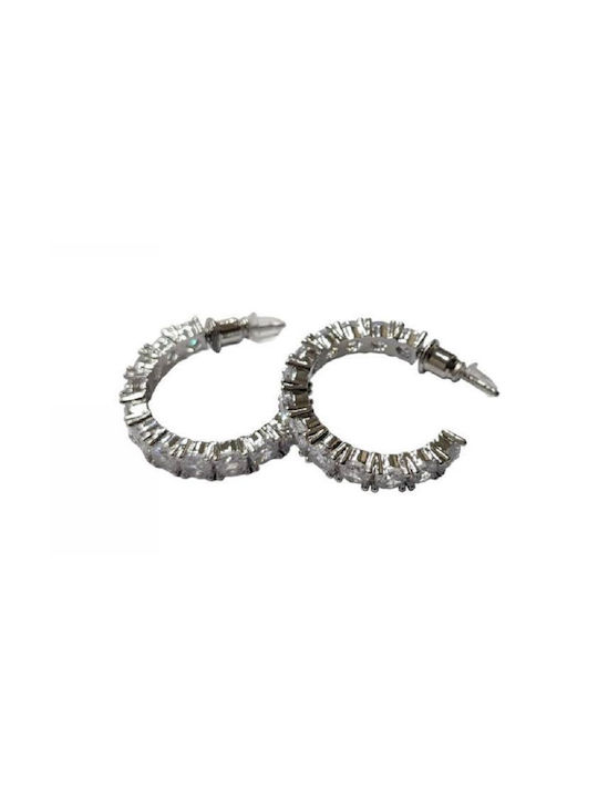 Kostibas Fashion Earrings Hoops with Stones