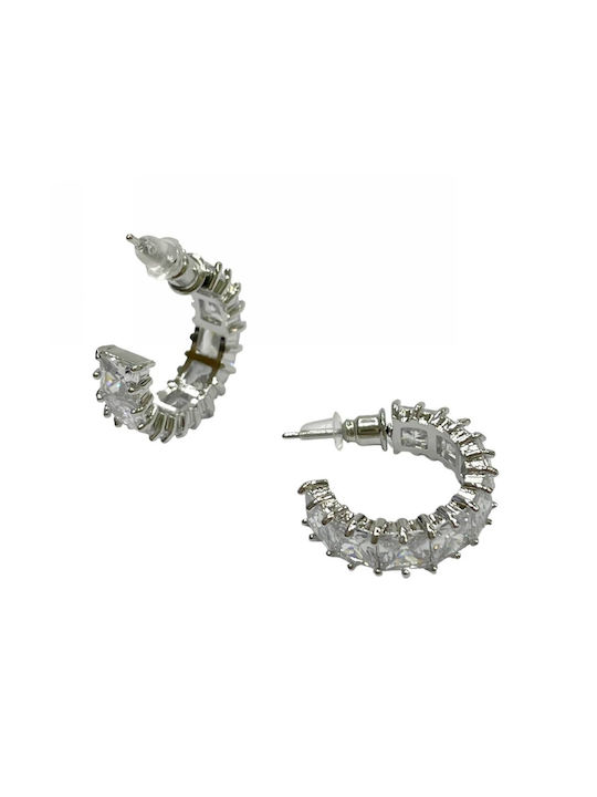 Kostibas Fashion Earrings Hoops with Stones