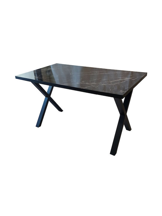 Dining Room Rectangular Table Black 140x80x75cm